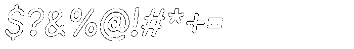 Funmania Land Worn Outline Italic Font OTHER CHARS