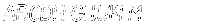 Funmania Land Worn Outline Italic Font UPPERCASE