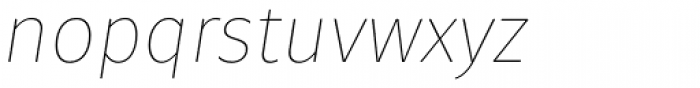 Fuse Thin Italic Font LOWERCASE