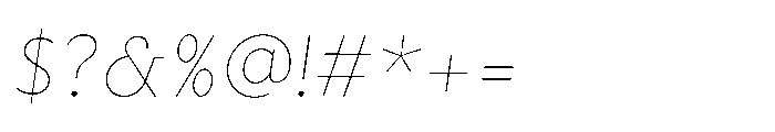Fusiform Thin Italic Font OTHER CHARS