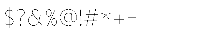 Fusiform Thin Font OTHER CHARS