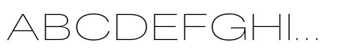 Fusion Collection Grotesk Expanded Extralight Font UPPERCASE