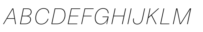 Fusion Collection Neue Extralight Italic Font UPPERCASE