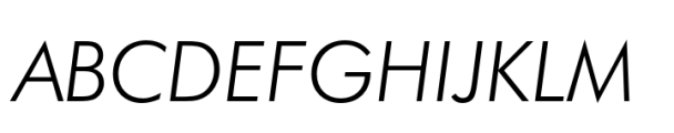 Futura BT Light Italic Font UPPERCASE