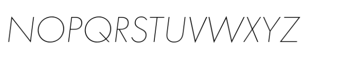 Futura PT Thin Oblique Font UPPERCASE