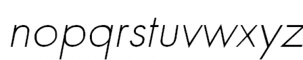 Futura Light Oblique Font LOWERCASE