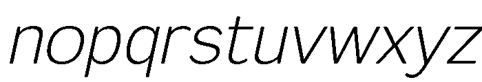 FX Telaga ExtraLight Italic Font LOWERCASE