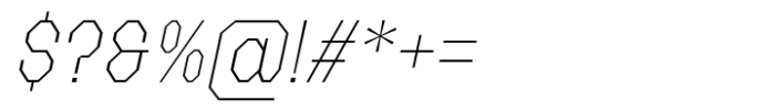 FX Gerundal Thin Italic Font OTHER CHARS