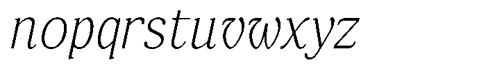 FX Njungkel Extra Light Italic Font LOWERCASE