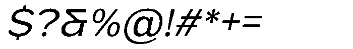 FX Telaga Italic Font OTHER CHARS