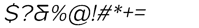 FX Telaga Light Italic Font OTHER CHARS