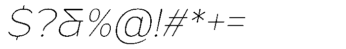 FX Telaga Thin Italic Font OTHER CHARS
