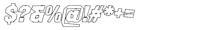 FX Wadag Black Italic Outline Font OTHER CHARS