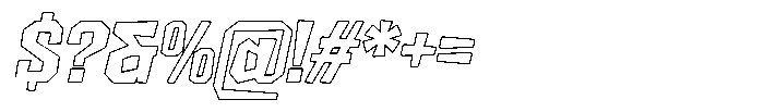 FX Wadag Bold Italic Outline Font OTHER CHARS