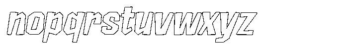 FX Wadag Bold Italic Outline Font LOWERCASE