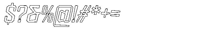 FX Wadag Italic Outline Font OTHER CHARS