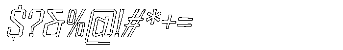 FX Wadag Light Italic Outline Font OTHER CHARS