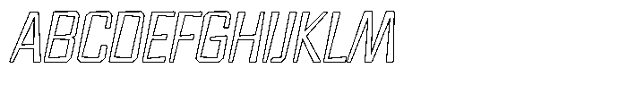 FX Wadag Light Italic Outline Font UPPERCASE
