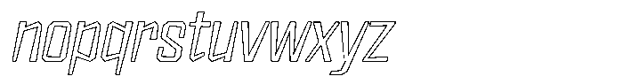 FX Wadag Light Italic Outline Font LOWERCASE