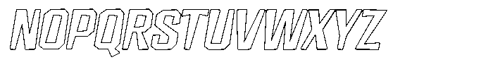 FX Wadag Semi Bold Italic Outline Font UPPERCASE