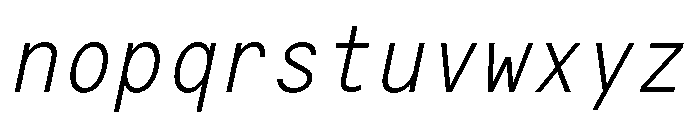 G2ErikaMono LightItalic Font LOWERCASE