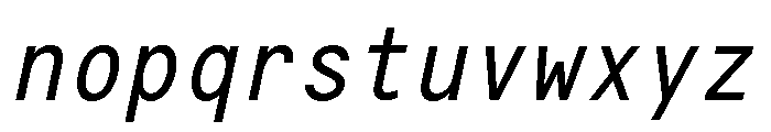 G2ErikaMono MediumItalic Font LOWERCASE