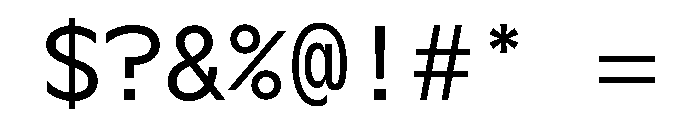 G2TGR Mono Font OTHER CHARS