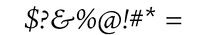 Gabriola Light Italic Font OTHER CHARS