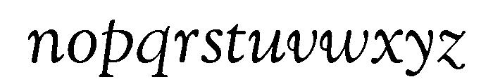 Gabriola Medium Italic Font LOWERCASE