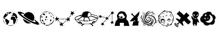 Galaxy Doodle Set Font UPPERCASE