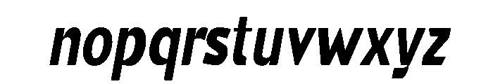 Gasby Binega. Condensed Slant Font LOWERCASE