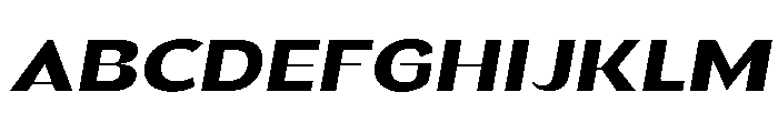 Gasby Binega. Expanded Slant Font UPPERCASE