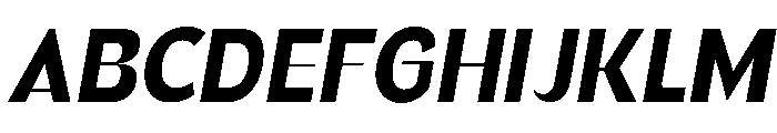 Gasby Binega. SemiCond Slant Font UPPERCASE