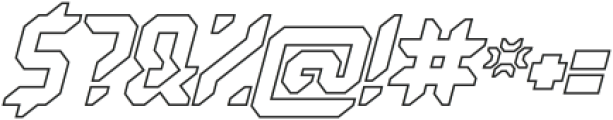 Gaiax Outline Oblique otf (400) Font OTHER CHARS