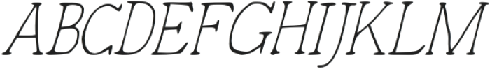 Gain And Reverb Thin Oblique otf (100) Font UPPERCASE