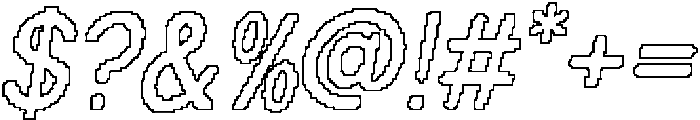Galdien Rounded Pixel Outline otf (400) Font OTHER CHARS