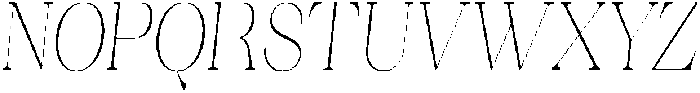 Ganik Extra Light Condensed Slanted otf (200) Font UPPERCASE