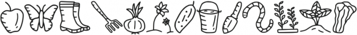 Gardening Doodle Dingba Reg otf (400) Font UPPERCASE