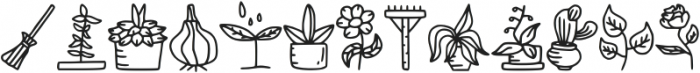 Gardening Doodle Dingba Reg otf (400) Font LOWERCASE