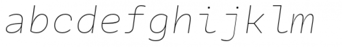 Galix Mono Thin Italic Font LOWERCASE