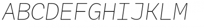 Galix Mono Ultra Light Italic Font UPPERCASE