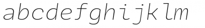 Galix Mono Ultra Light Italic Font LOWERCASE