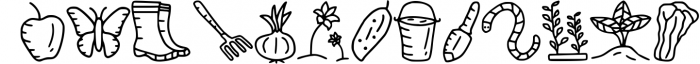 Gardening Doodle Dingbat Font UPPERCASE