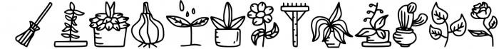 Gardening Doodle Dingbat Font LOWERCASE