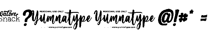 Galore Snack Personal Use Font OTHER CHARS
