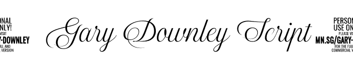 Gary Downley Script PERSONAL Regular Font OTHER CHARS