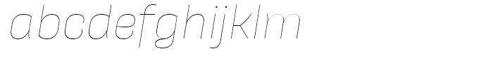 Galeana Standard Thin Italic Font LOWERCASE