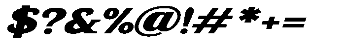 Gadinga Serif Black Italic Expanded Font OTHER CHARS