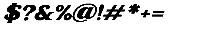 Gadinga Serif Black Italic Semi Expanded Font OTHER CHARS