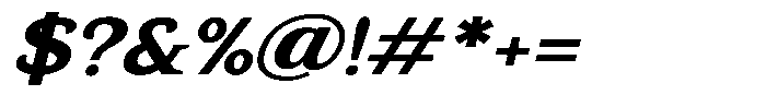 Gadinga Serif Bold Italic Semi Expanded Font OTHER CHARS